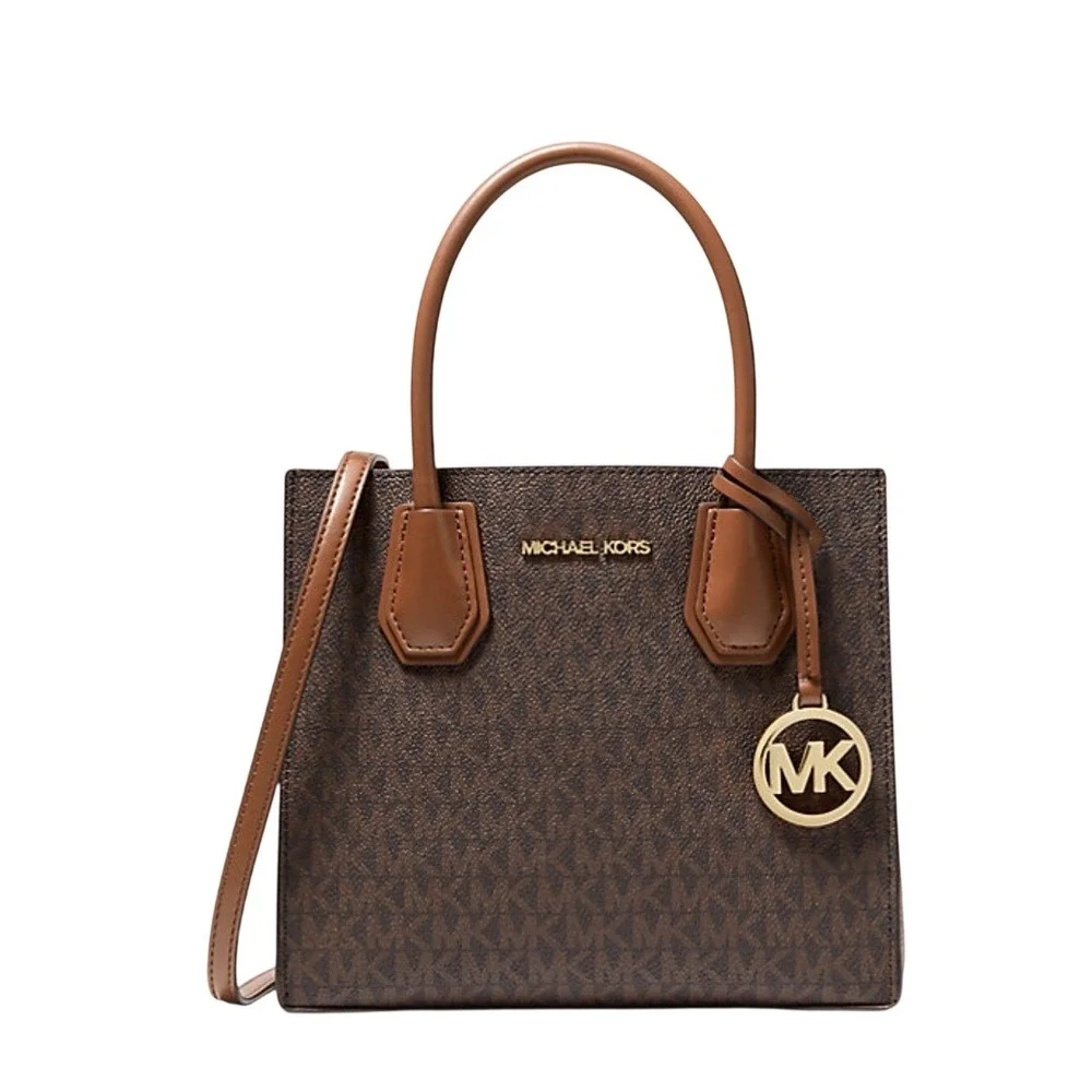 Michael Kors Signature Monogram Bedford‎ Travel Small Top Zip Tote Brown luxury